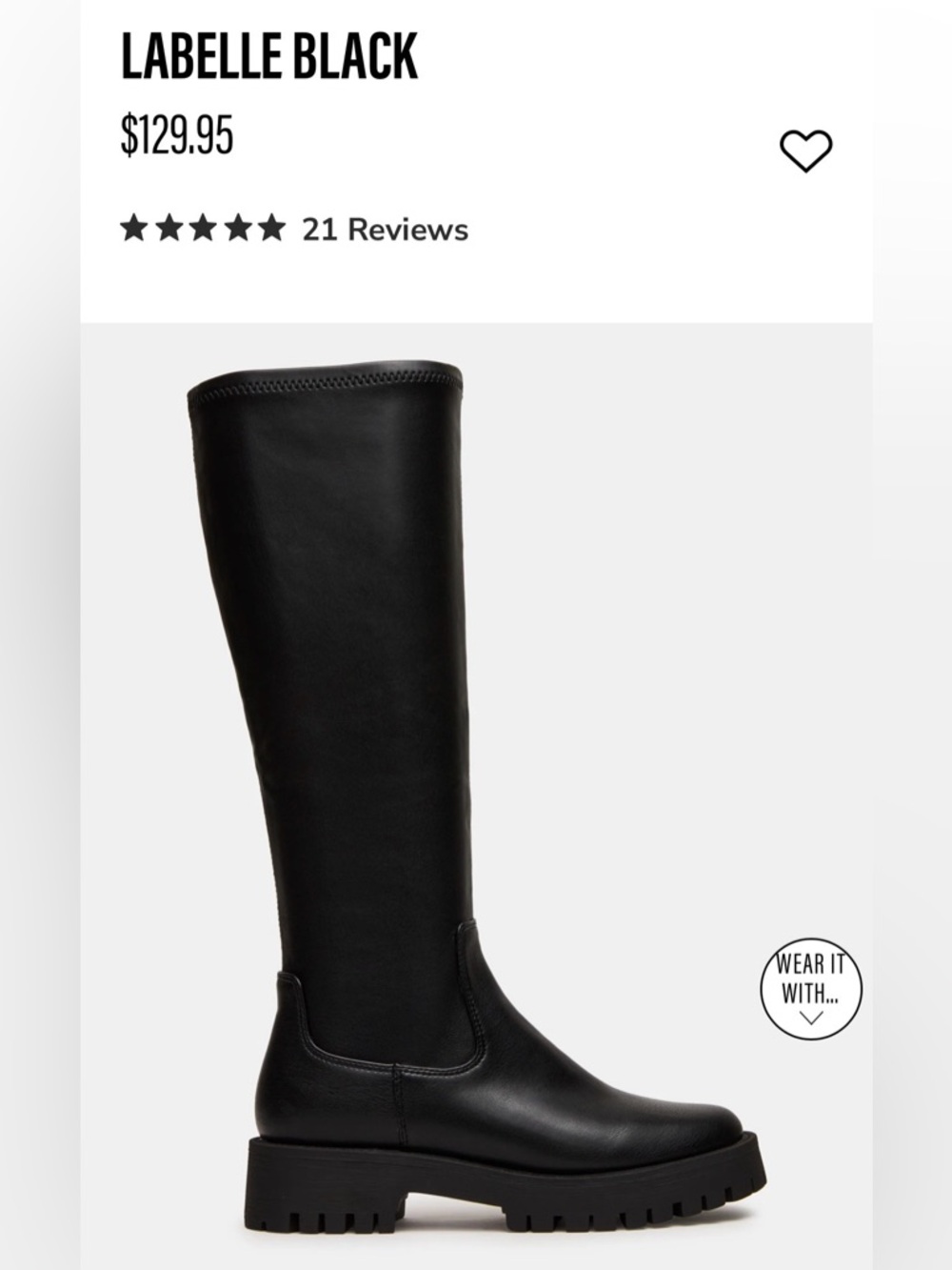 LABELLE black Steve Madden tall platform boots